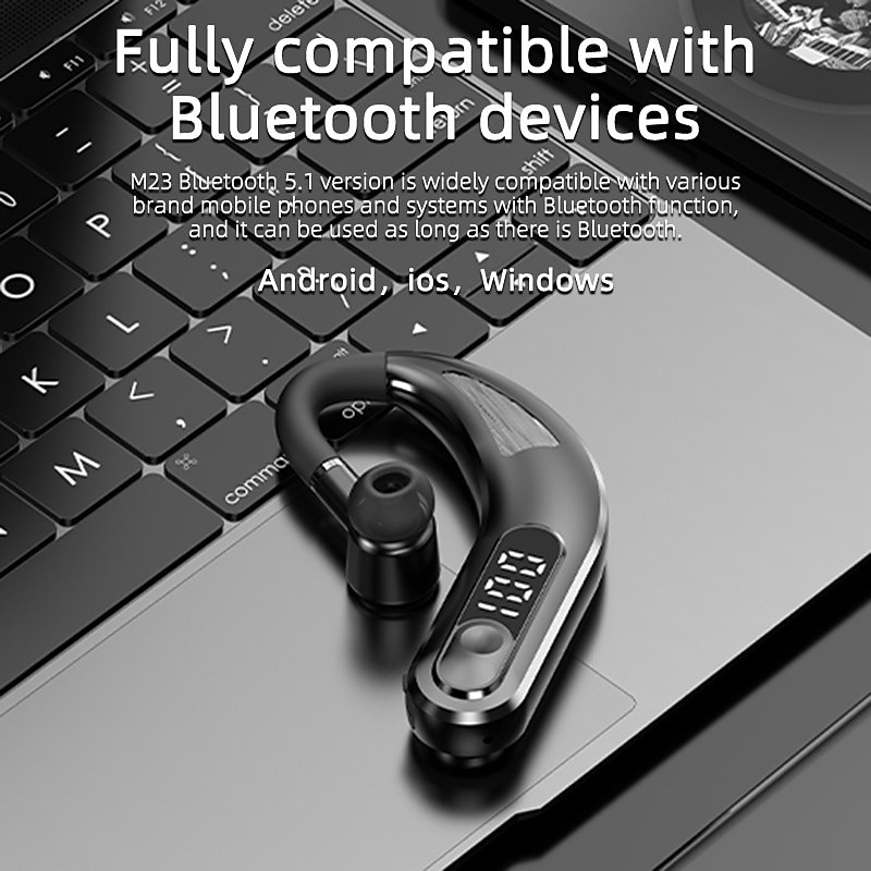 Painless Wear Earhook Bluetooth Earphone Handsfree Wireless Bluetooth Headset Stereo In-Ear Headphone with Mic for Business Driver Trucker Hand-free Calling 2025 - $16.99 –P5