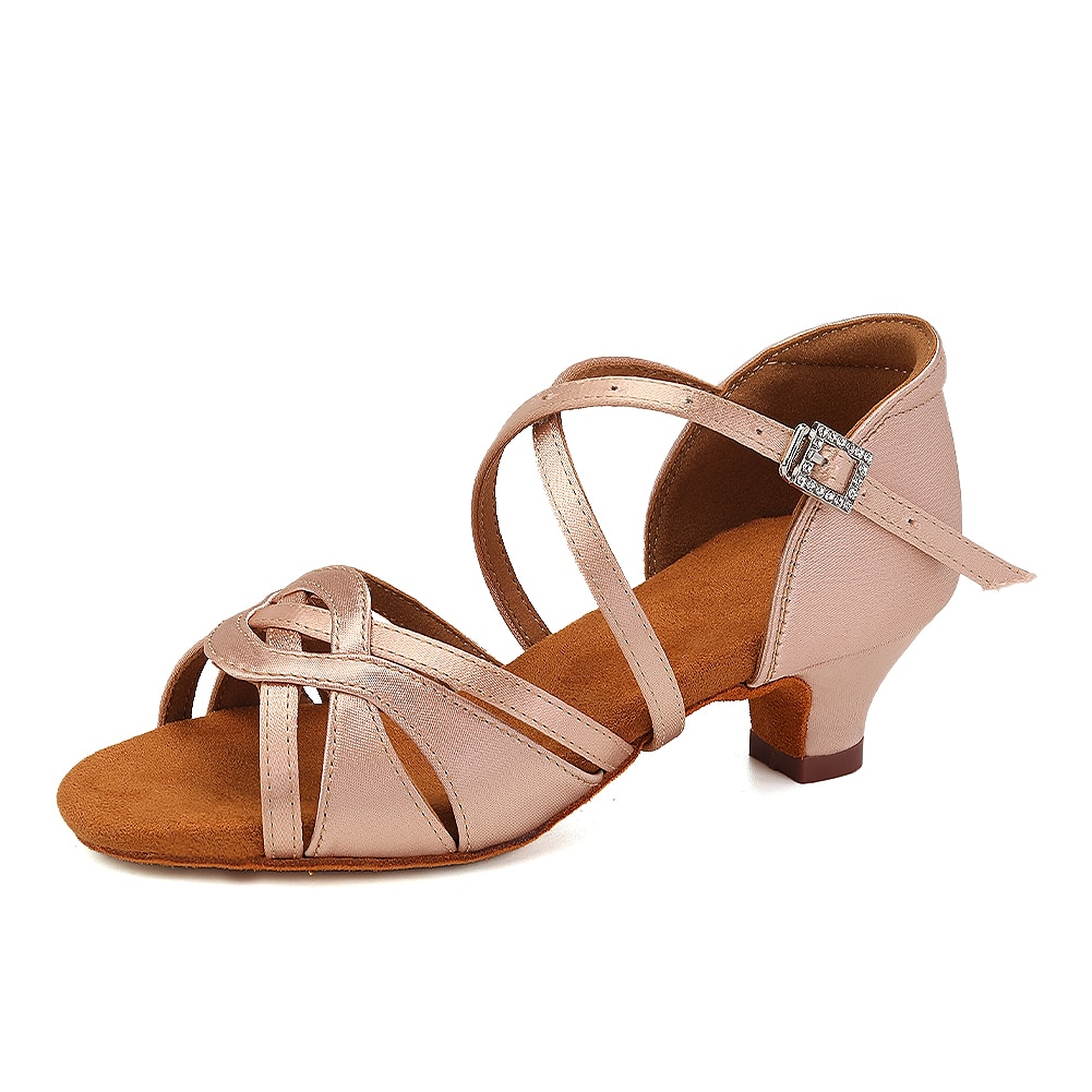 Girls' Latin Ballroom Dance Shoes Silk Salsa Tango Trainning Practice Dancing Shoes Low Heel 4cm 2025 - $54.99 –P1