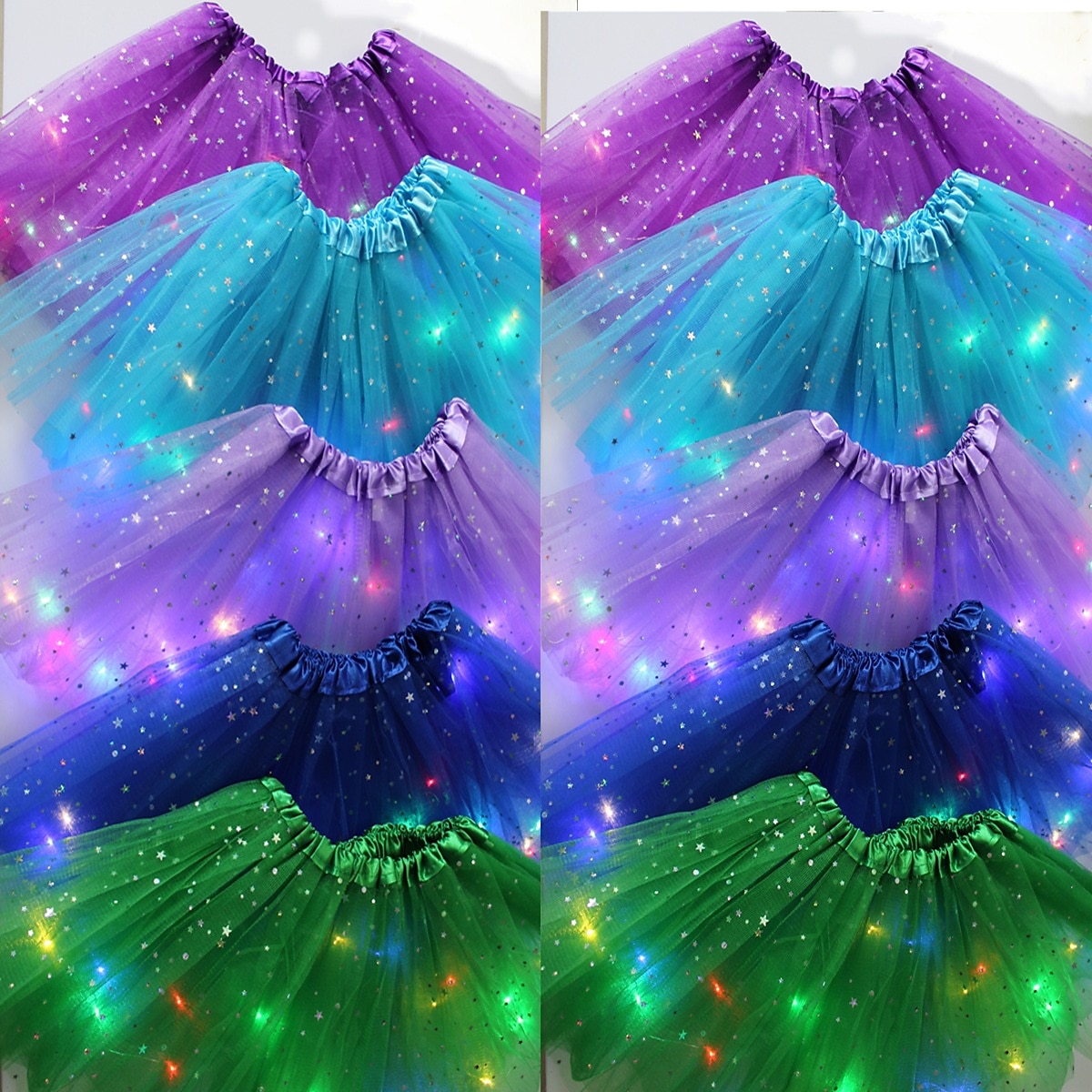 LED Tulle Skirts for Girls Light Up Women's Ballet Carnival Festival Cosplay Costumes Glow In the Dark for Glowing Party Decorating Fairy Gifts For Children 2025 - $14.49 –P4