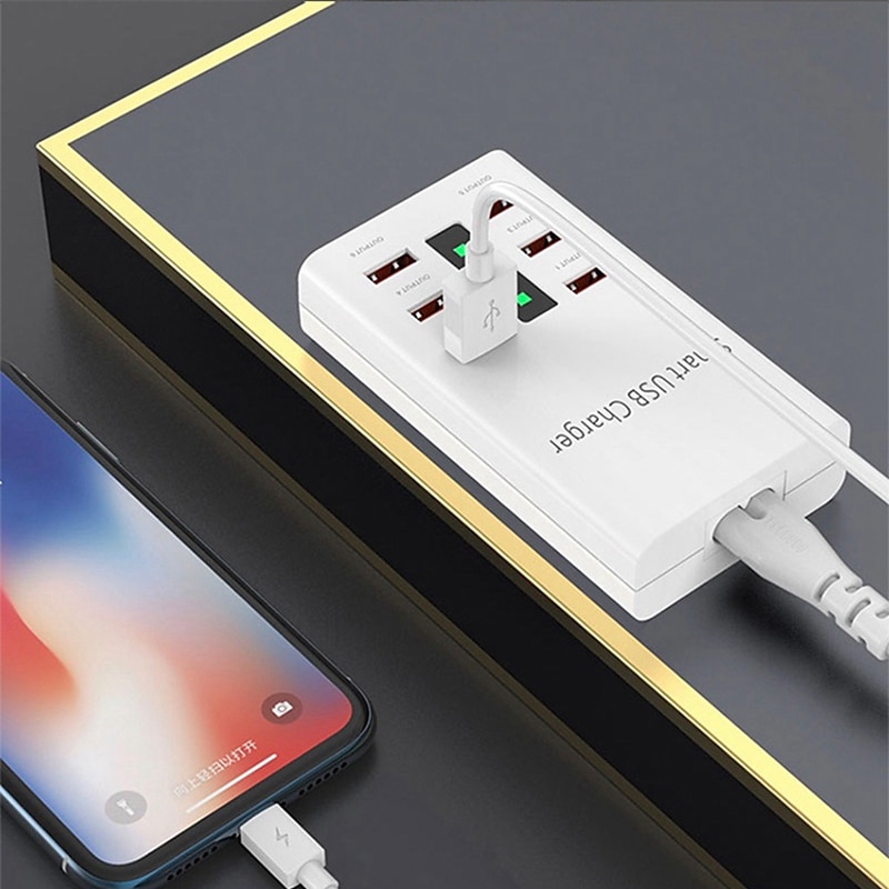 USB 2.0 Naben 6 Häfen 6-in-1 USB-Hub mit RJ45 5 V / 2A Stromversorgung Für Tablet PC Smartphone 2025 - $15.99 –P6