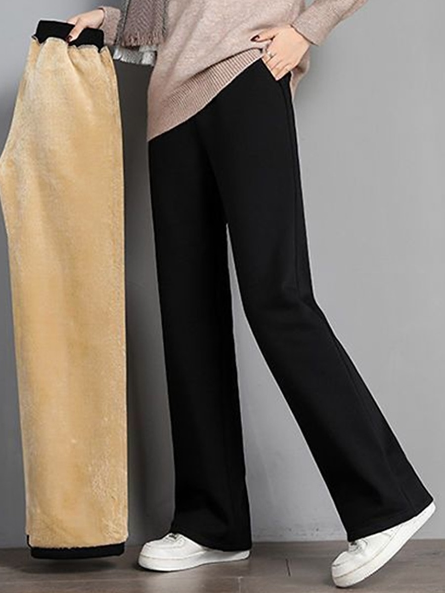 damesfleecebroek joggingbroek broek broek volledige lengte mode streetwear straat dagelijks zwart grijs m l winter 2025 - $23.99 –P1