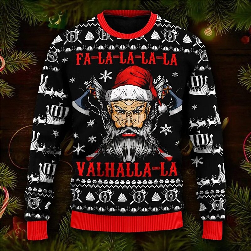 Ugly Christmas Sweater Men's Funny Sweaters Xmas Skull Gothic