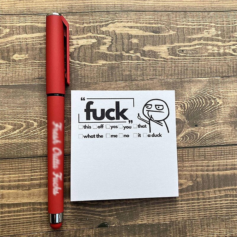 Funny Sticky Note, Funny Spoof Post-it Notes and Pens, Fuck Off Sticky  Notes for Study Office Supplies, Notebook Labels, Unique Gift 2023 - € 6.99