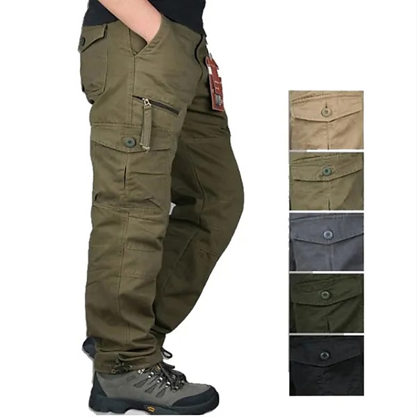 Per uomo Pantaloni cargo Pantaloni tattici Pantaloni Compatto Pantaloni da lavoro Multi tasca Gamba dritta Liscio All'aperto Sport Lunghezza intera Ufficio Sport Sportivo Sport Nero Giallo del 2025 a $30.99 –P2