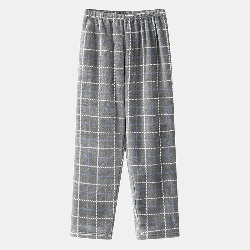Hombre Ropa de salón Pijama Conjunto pijama Top y pantalón de pijama 2 Piezas Plaid Elegante Casual Confort Hogar Diario Franela Comodidad Cuello Barco Manga Larga Pullover Pantalón Cintura elástica 2025 - $48.99 –P13