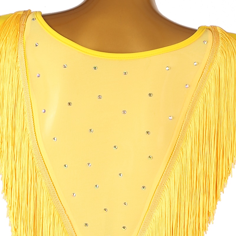 tánc salsa latin tánc ruha strassz rojtos bojt női teljesítmény edzés hosszú ujjú magas spandex tüll 2025 - $149.99 –P7