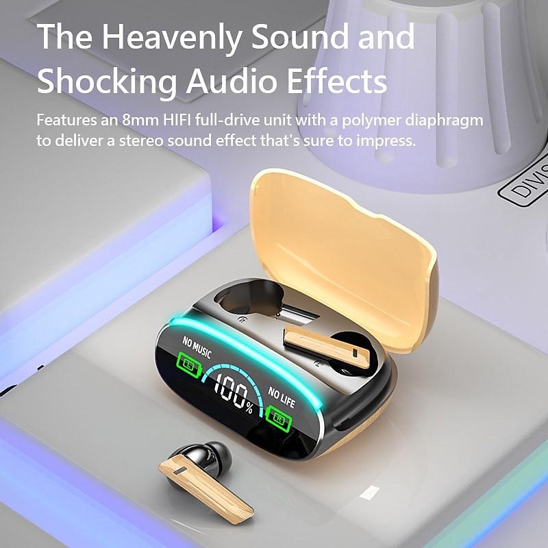 M46 TWS Bluetooth 5.3 Earphone with Mic Wireless Headphones HiFi Stereo Ear Buds Noise Reduction Headset with Exquisite Wood Grain Charging Case 2025 - $12.99 –P5