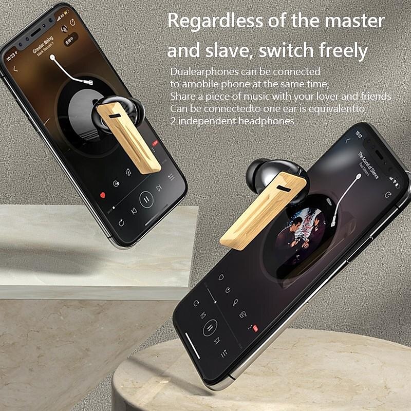 M46 TWS Bluetooth 5.3 Earphone with Mic Wireless Headphones HiFi Stereo Ear Buds Noise Reduction Headset with Exquisite Wood Grain Charging Case 2025 - $12.99 –P9