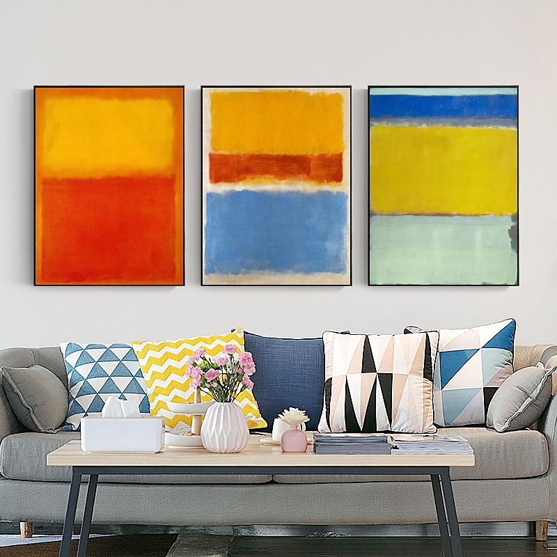 1 pezzo segni rothko tela arte della parete dipinta a mano opera d'arte pittura immagine per ufficio camera da letto casa decorazione moderna tela arrotolata (senza cornice) del 2025 a $75.99 –P2