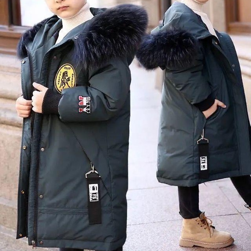 Barn Pojkar Fleece-jacka Hoodiejacka Ytterkläder Ensfärgat Långärmad Dragkedja Täcka Ledigt Förtjusande Dagligen Svart Grön Vår Höst 7-13 år 2025 - $48.99 –P4