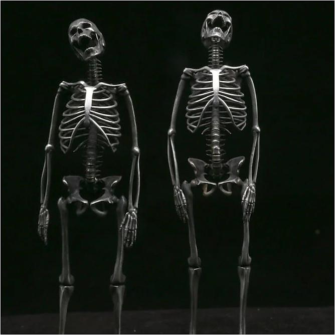 cadou de halloween 14 cm/5,51 inchi, pandantiv cu schelet pentru întregul corp din argint sterlind realizat manual - cadou de halloween 2025 - $23.99 –P1