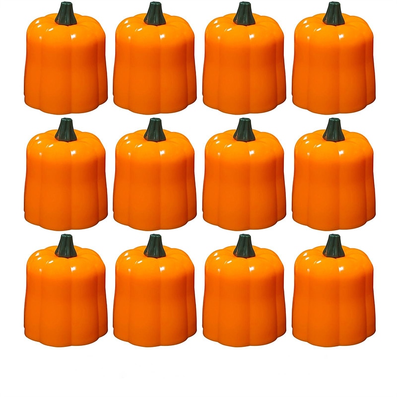 12db mini sütőtök gyertya lángmentes gyertya lámpák hálaadás sütőtök tealámpák led tea lámpák sütőtök gyertyák elemes őszi halloween hálaadás lakberendezési dekoráció 2025 - $14.49 –P7