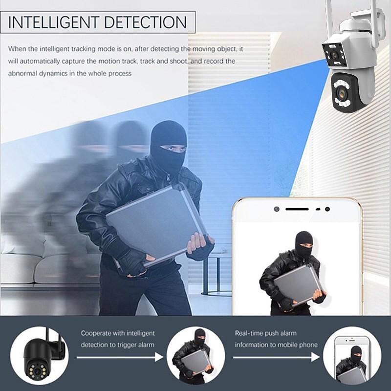 2.4G WIFI Security CCTV Camera Dual Len Wireless IP Camera Two-Way Audio Talk Auto Tracking Waterproof Network Camera Digital Zoom Surveillance PTZ Camera 2025 - $63.99 –P11
