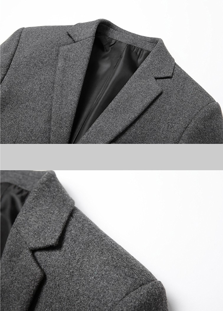 Hombre chaqueta Negocio Fiesta de Boda Moda Casual Invierno Primavera & Otoño Mezcla de Lana Plano Bolsillo Casual / Diario Botonadura Simple Chaqueta de sport Negro Burdeos Azul Marino Gris 2025 - $57.99 –P10
