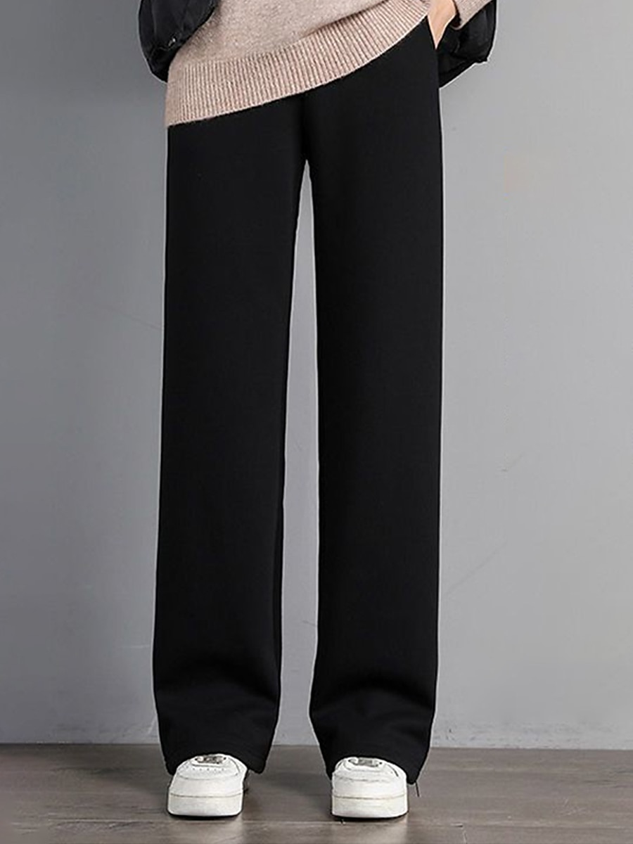 damesfleecebroek joggingbroek broek broek volledige lengte mode streetwear straat dagelijks zwart grijs m l winter 2025 - $23.99 –P8