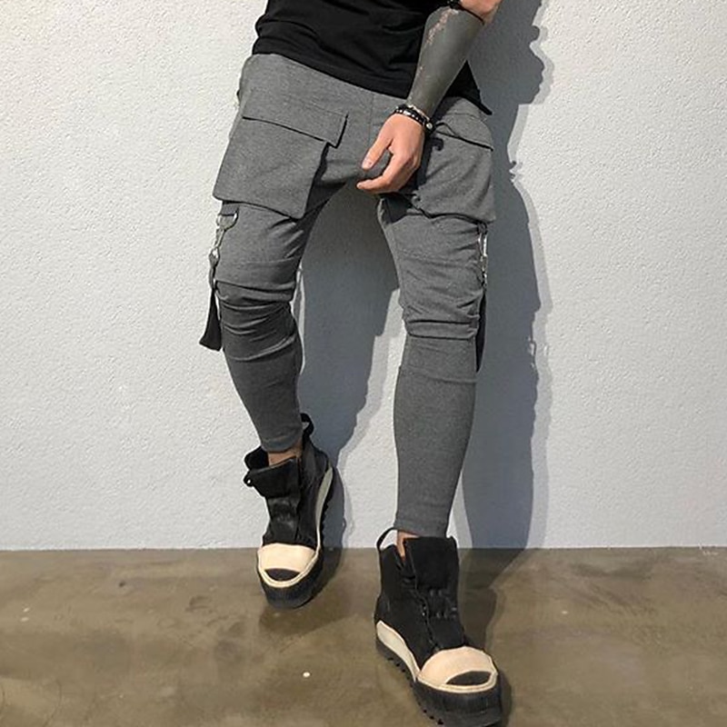 Per uomo Pantaloni cargo Abbigliamento tecnico Tasche Liscio Comfort Traspirante Esterno Giornaliero Per uscire Di tendenza Informale Nero Rosso del 2026 a $31.99 –P9