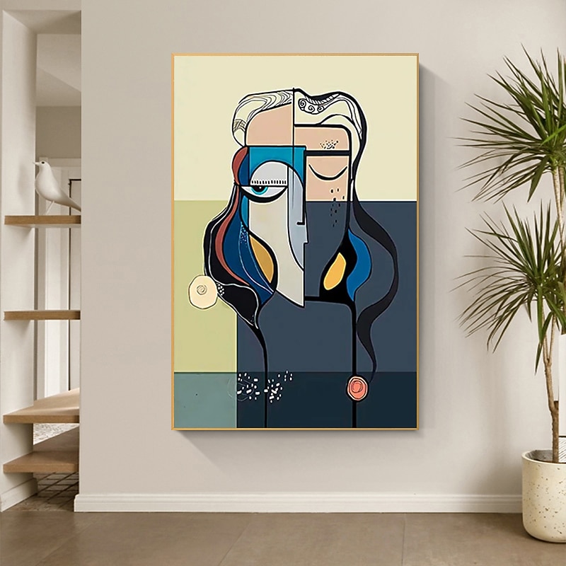Handmade Oil Painting Canvas Wall Art Modern Decoration Picasso Style bstract Color Block Figure for Home Living Room Decor Rolled Frameless Unstretched Painting 2025 - $92.99 –P9
