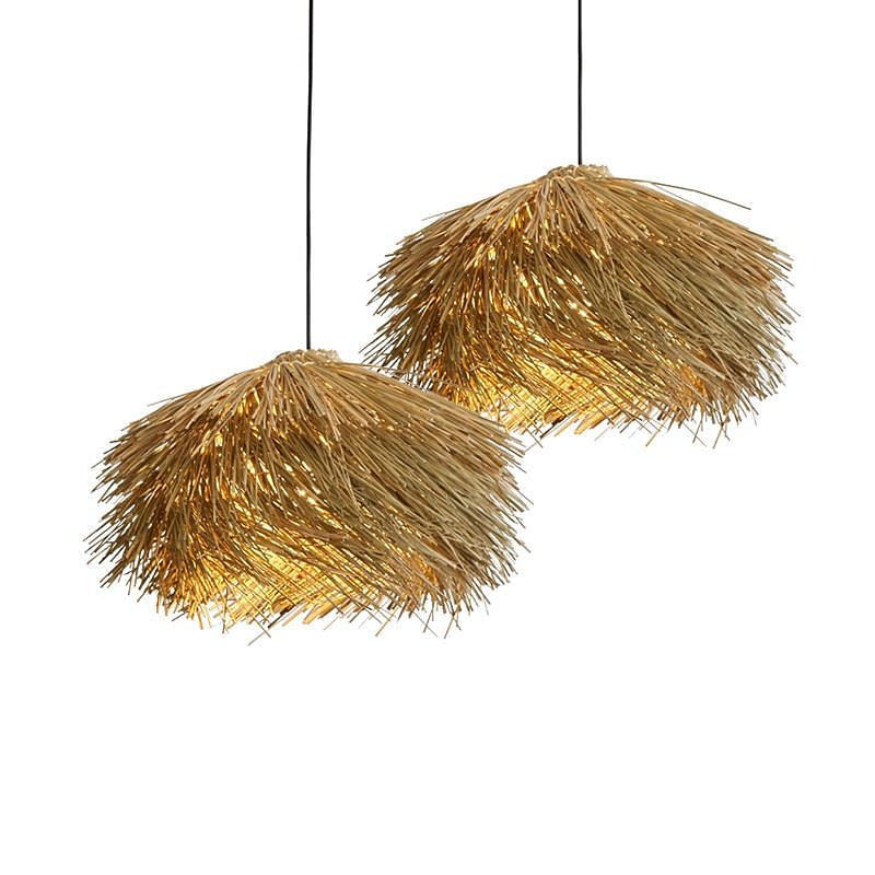 Rattan Pendant Light 40/50cm Retro Suspension Lamp Woven Hanging Lamp Wicker Lampshade Hanging Light Fixture for Dining Table Restaurant 110-240V 2025 - $399.99 –P6