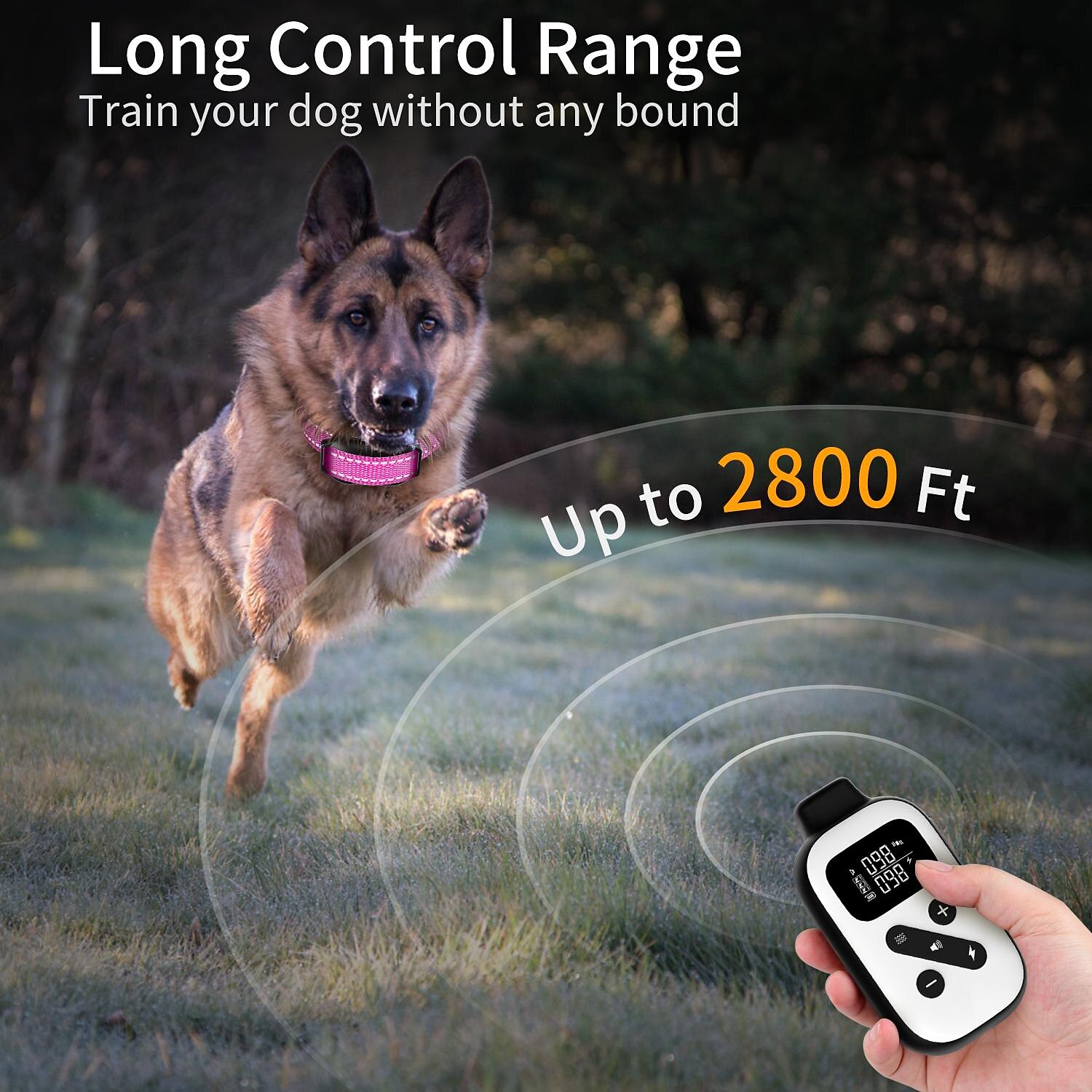 2025年 大型犬用リモートバーク首輪付き自動吠え首輪リモートおよび自動モード付きショック首輪犬用ショック首輪IP67防水ビープ振動およびショック - リモート3600フィート  コレクション – AU $117.99 –P4