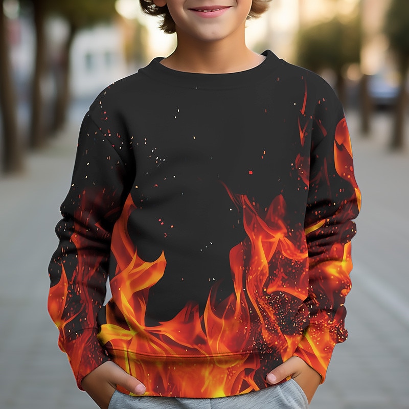 Pojkar 3D brand Tröja Pullover Långärmad 3D-tryck Höst Vinter Mode Streetwear Häftig Barn 3-12 år Utomhus Ledigt Dagligen Normal 2025 - $16.49 –P1