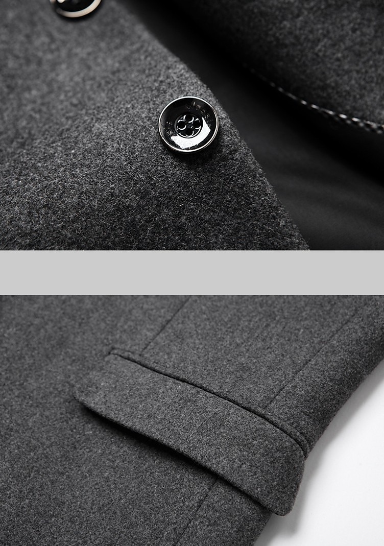 Hombre chaqueta Negocio Fiesta de Boda Moda Casual Invierno Primavera & Otoño Mezcla de Lana Plano Bolsillo Casual / Diario Botonadura Simple Chaqueta de sport Negro Burdeos Azul Marino Gris 2025 - $57.99 –P11