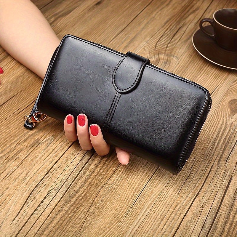 Women's RFID Blocking Faux Leather Wallet - Multi-Compartment Zipper Clutch with Card Slots, Phone Holder, and Wristlet Strap for Travel and Everyday Use 2025 - $18.99 –P9
