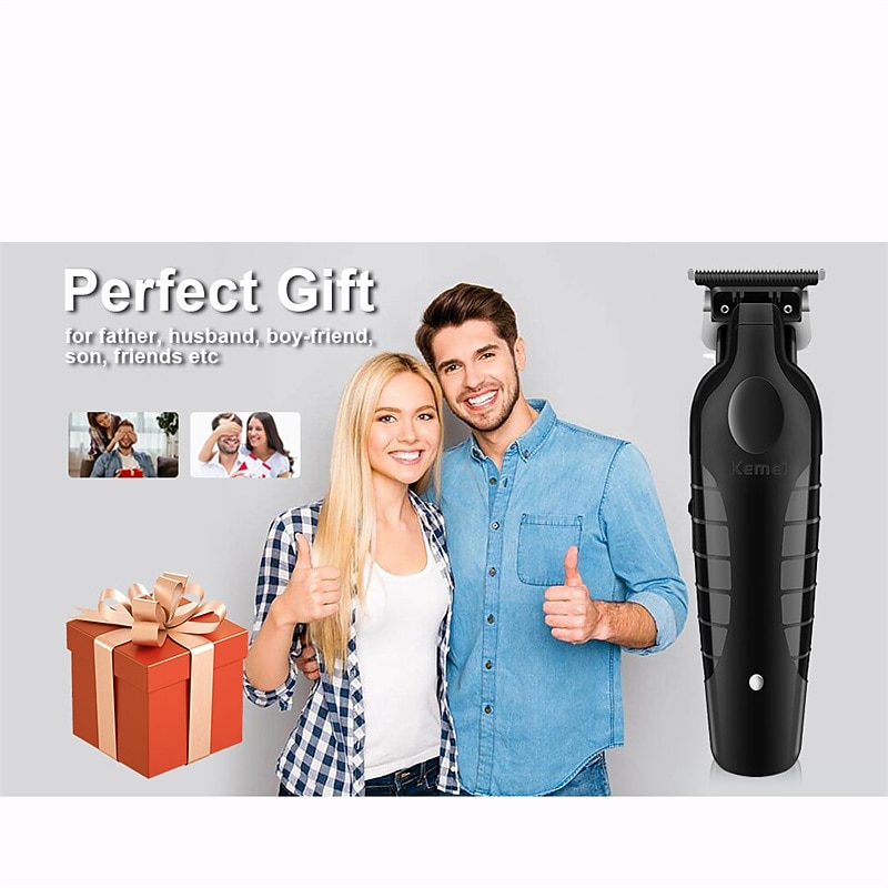 Черные триммеры KEMEI для мужчин беспроводные машинки для стрижки волос профессиональные парикмахерские триммеры USB перезаряжаемые беспроводные подарок на День Святого Валентина 2026 - $41.99 –P3