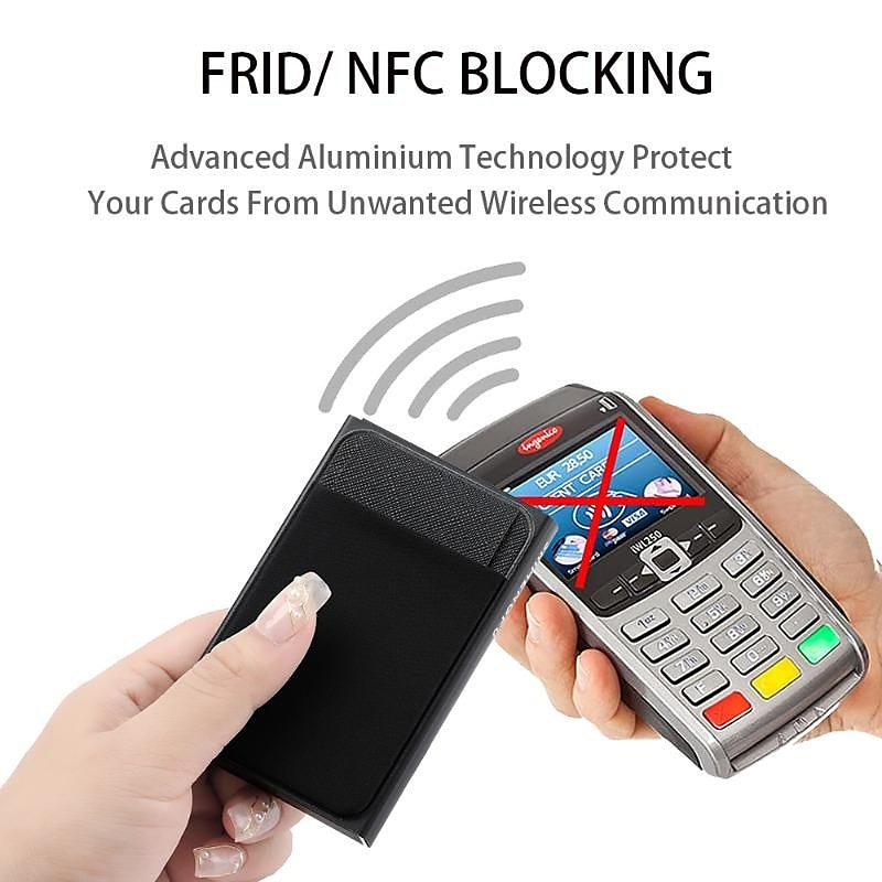 1 Pc Slim Aluminum Wallet Credit Card Holder RFID Wallet Metal Thin Slim Bank Card Case Men Women Pop-up Credit Card Bag 2025 - $11.99 –P3