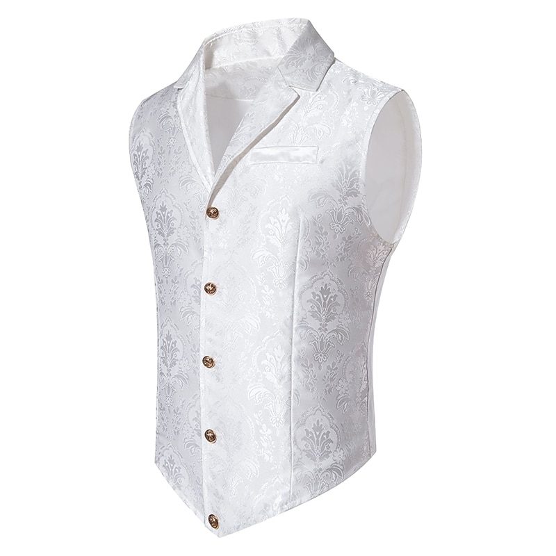 Homme Gilet Extérieur Usage quotidien Vacances Sortie Mode basique Automne hiver Bouton Polyester Chaud Plein Boutonnage Simple Revers Standard Noir Blanche Rouge Bleu Gilet de 2025 ? $38.99 –P5