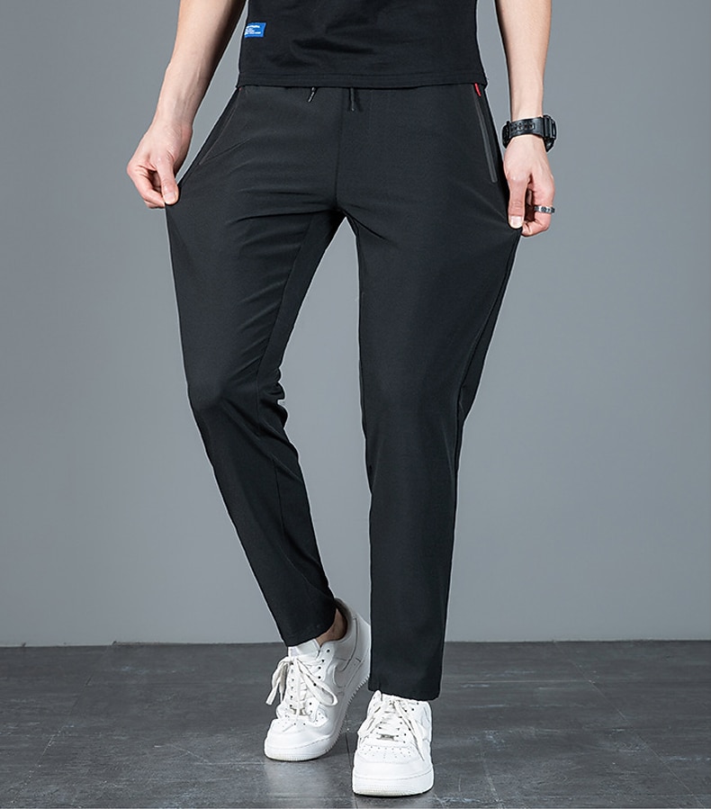 Per uomo Pantaloni Pantaloni casual Pantaloni elasticizzati A cordoncino Vita elastica Tasca con cerniera Tinta unica Asciugatura rapida Giornaliero Abbigliamento di strada Classico Casuale / sportivo del 2026 a $14.99 –P5