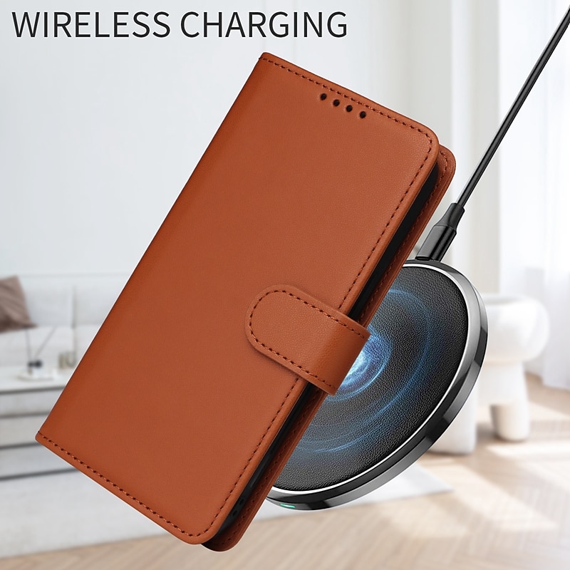 Phone Case For iPhone 17 Pro Max 17 Air 16 15 14 Pro Max Plus 13 12 11 Pro Max Mini Magnetic Adsorption Wallet Case with Stand Holder Magnetic Full Body Protective Solid Color TPU PU Leather 2025 - $16.99 –P15