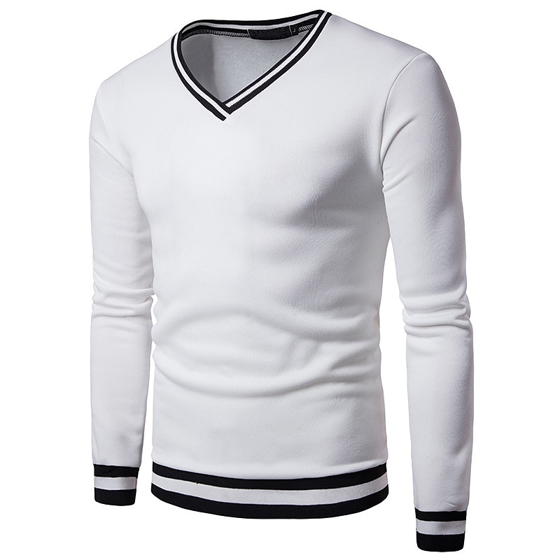 Per uomo Felpa Pullover Maglione Maglione A coste Maglia Standard Taglio attillato Lavorato a maglia Banda A V Contemporaneo moderno Ufficio Da tutti i giorni Abbigliamento Autunno inverno Nero Bianco del 2026 a $22.99 –P5