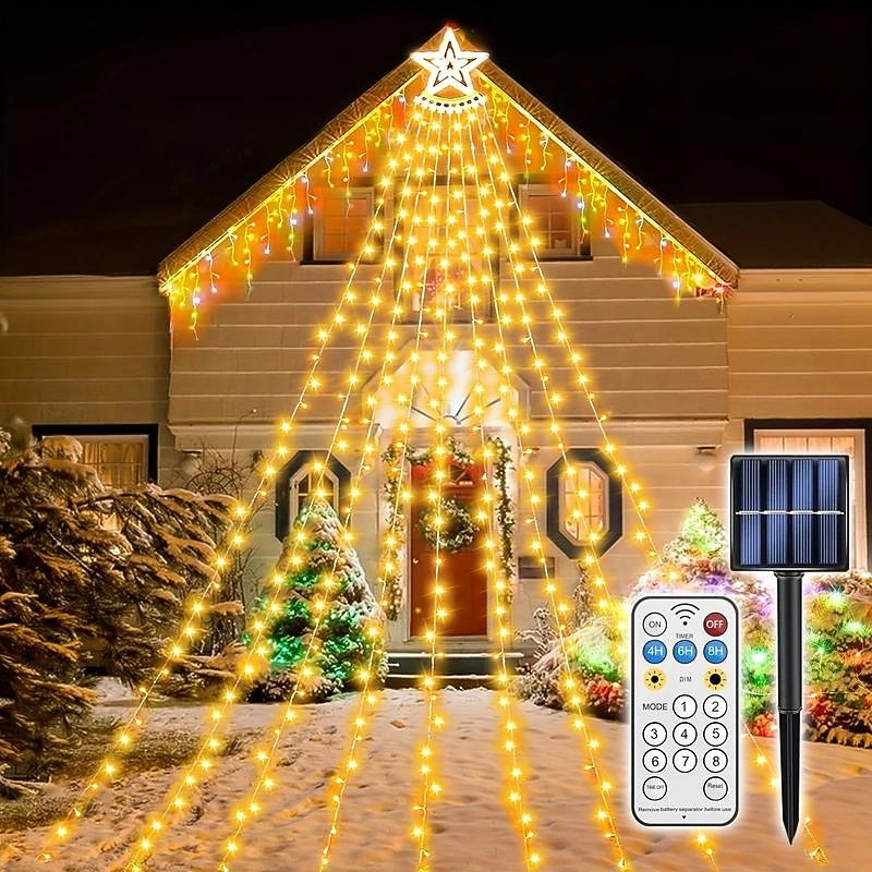 3M Lichterketten Weihnachtsbaumbeleuchtung 350 LEDs EL Warmweiß Weiß Mehrfarbig Kreative Lichterketten Solar 12 V 2025 - $40.99 –P8