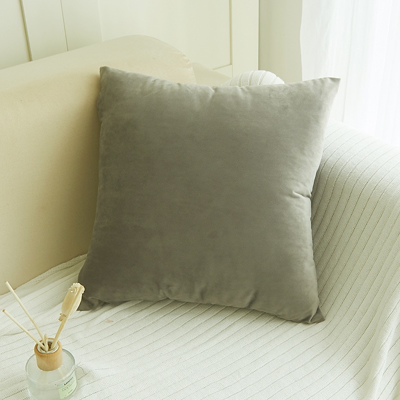 dekoracyjne poduszki do rzucania aksamitna rzuć poszewka na poduszkę jednokolorowe do sypialni salon sofa kanapa krzesło różowy niebieski szałwia zielony fioletowy żółty spalony pomarańczowy 2025 - $7.99 –P19