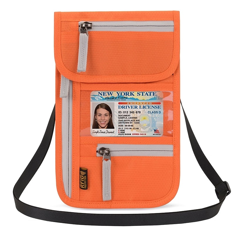 מחזיק דרכון חסימת rfid נסיעות ארנק כרטיס תיק shileding neck pouch security protect רצועה מותאמת תיק faraday 2025 - $14.99 –P17