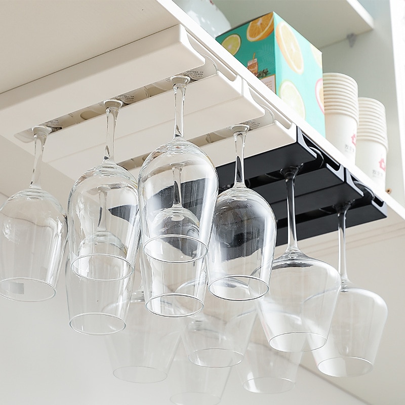 Riipoo Wine Glass Rack Hanger Under Cabinet, Wine Glass Holder Under Shelf, Stemware Rack Black for Cabinet, 2-Pack 2025 - $11.49 –P5