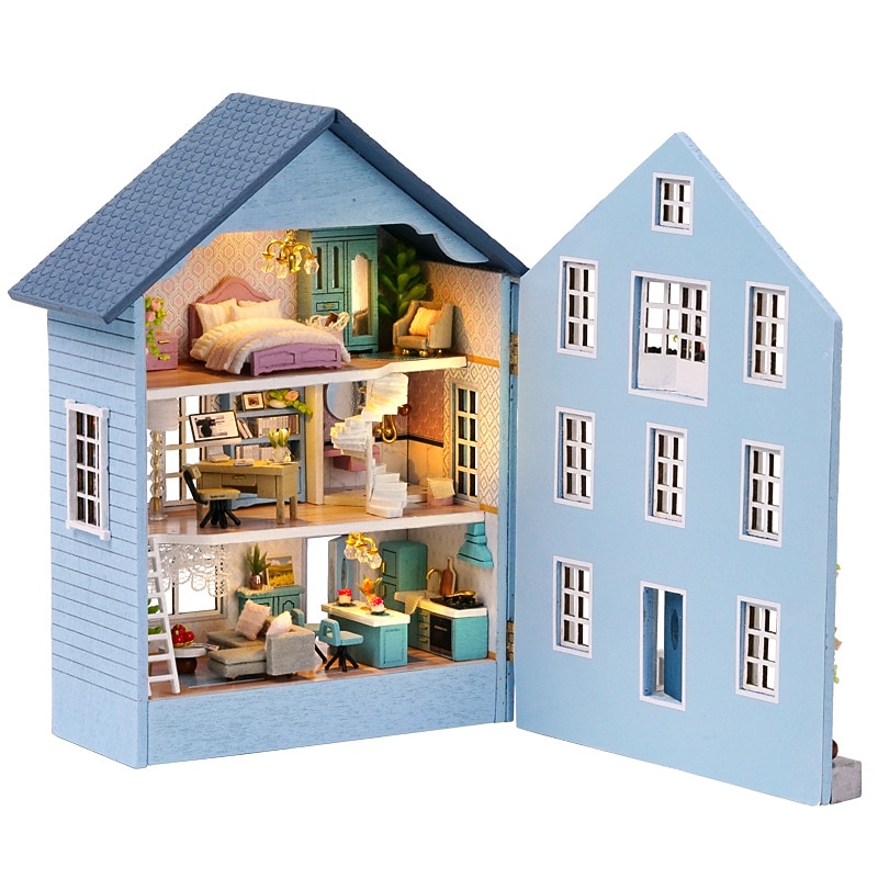 Cabane DIY Manoir Molan - Manoir du bonheur en bois Fait main et auto-fabriqué Multi-niveaux Cadeaux Cadeau de Noël pour filles de 2026 ? $36.99 –P6