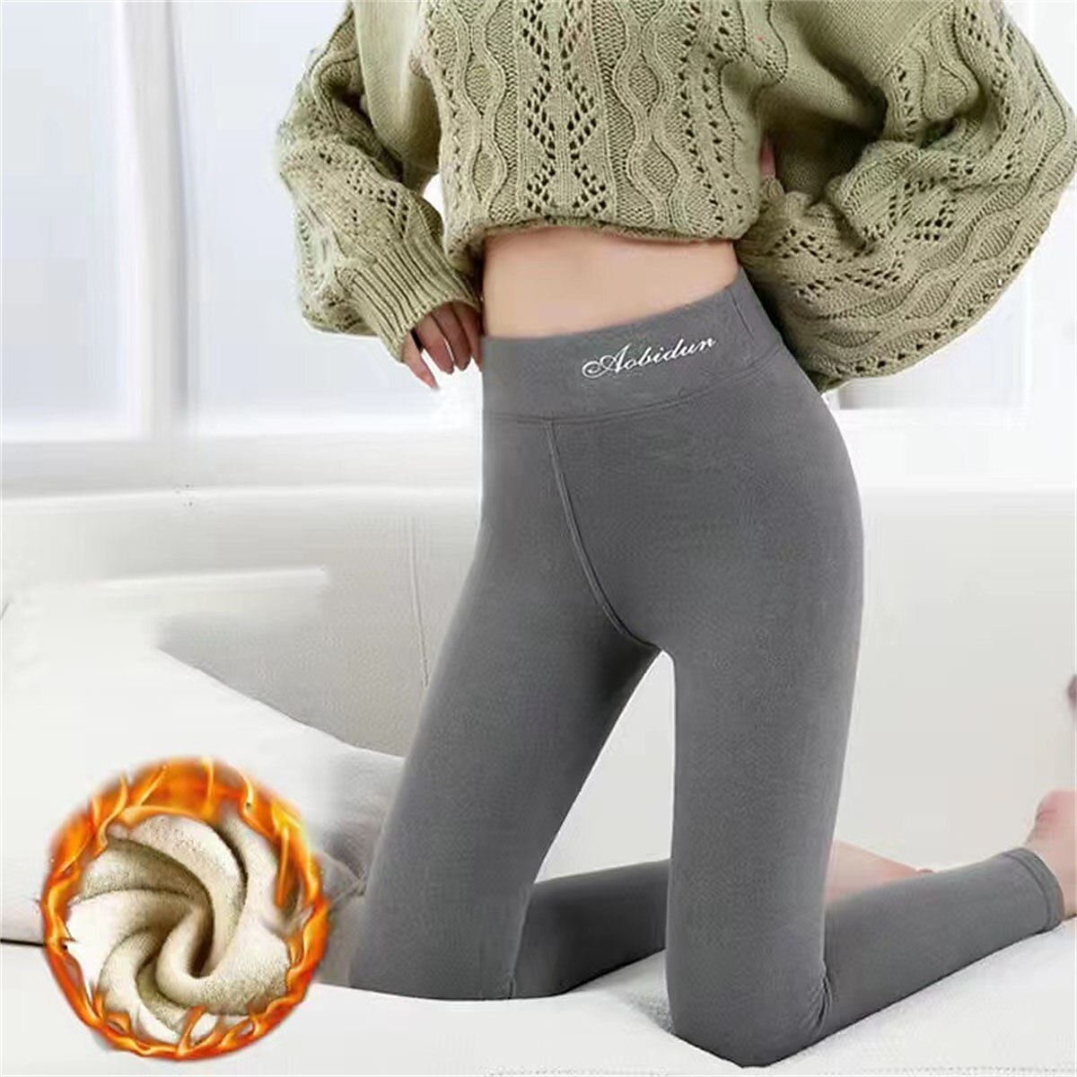 Per donna Ghette Di tendenza Streetwear Lunghezza intera Vita alta Alfabetico Vita elastica Molto spesso Tenere al caldo Morbido Comodo Media elasticità Esterno Giornaliero Da tutti i giorni Grigio del 2025 a $15.99 -P4