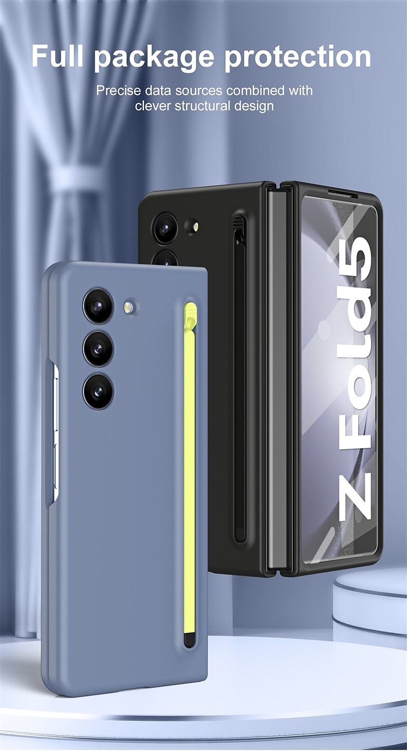 Phone Case For Samsung Galaxy Z Fold 6 Z Fold 5 Z Fold 4 Z Fold 3 Back Cover with Screen Protector Pencil Holder Full Body Protective PC 2025 - $31.99 –P4