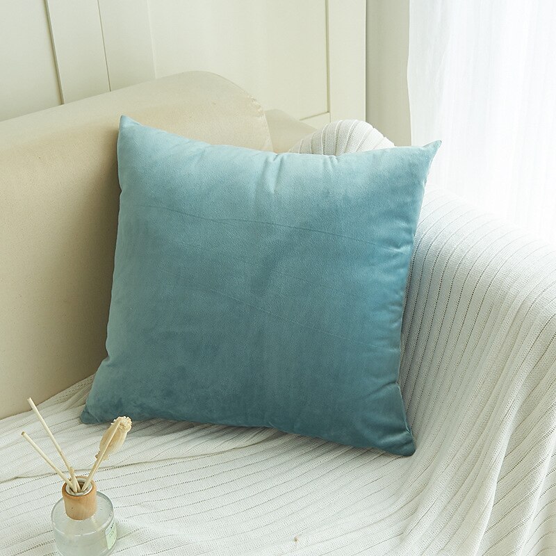 dekoracyjne poduszki do rzucania aksamitna rzuć poszewka na poduszkę jednokolorowe do sypialni salon sofa kanapa krzesło różowy niebieski szałwia zielony fioletowy żółty spalony pomarańczowy 2025 - $7.99 –P23