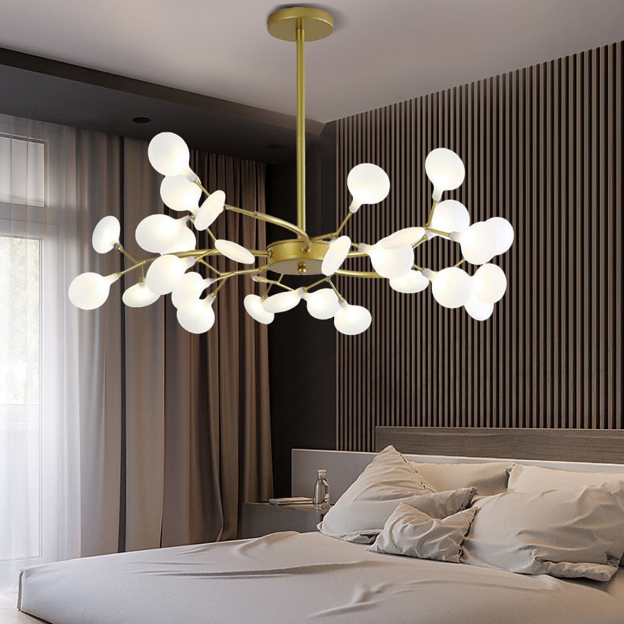 led μενταγιόν φως πολυέλαιος μαύρος χρυσός 18/30/36/45/54 κεφαλές σχεδίασης σπούτνικ μεταλλικά βαμμένα φινιρίσματα σπούτνικ μοντέρνο σκανδιναβικό στυλ 110-240v 2025 - $237.89 –P15