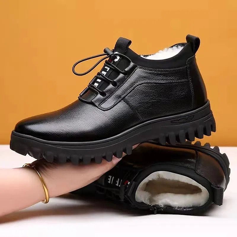 Herren Stiefel Winterstiefel Fleece-Futter Wanderschuhe Geschäftlich Brautkleider schlicht Täglich PU Wasserdicht Warm Stiefeletten / Stiefeletten Schnürsenkel Schwarz Winter 2025 - $32.99 –P2