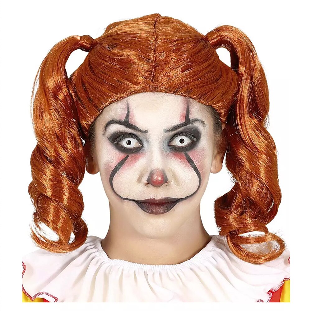 Creepy Clown Braid Wig Copper Halloween Cosplay Party Wigs 2024 18.99