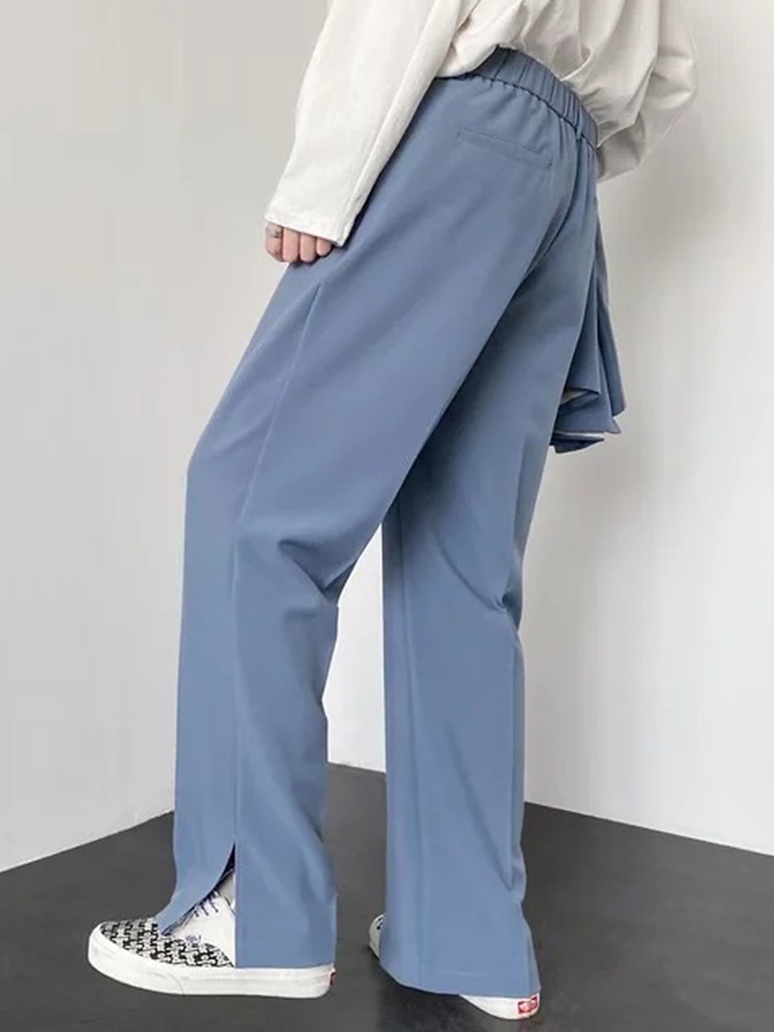 Pánské Oblekové Kalhoty Oblek Kalhoty Kapsy Elastický pas Bez vzoru Pohodlné Prodyšné Venkovní Denní Jdeme ven Módní Na běžné nošení Černá Vodní modrá 2026 - $30.99 –P10