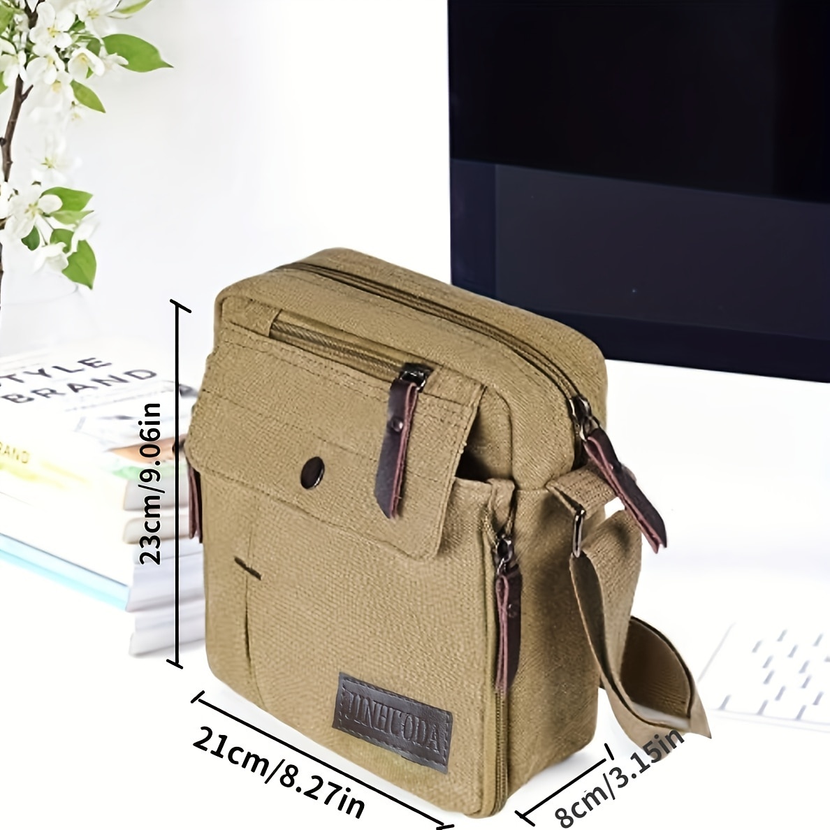 Men's Canvas Crossbody Shoulder Bag – Multi-Pocket Travel Messenger Bag with Zipper Compartments for Outdoor, Commuting, and Daily Use 2026 - $19.99 –P7
