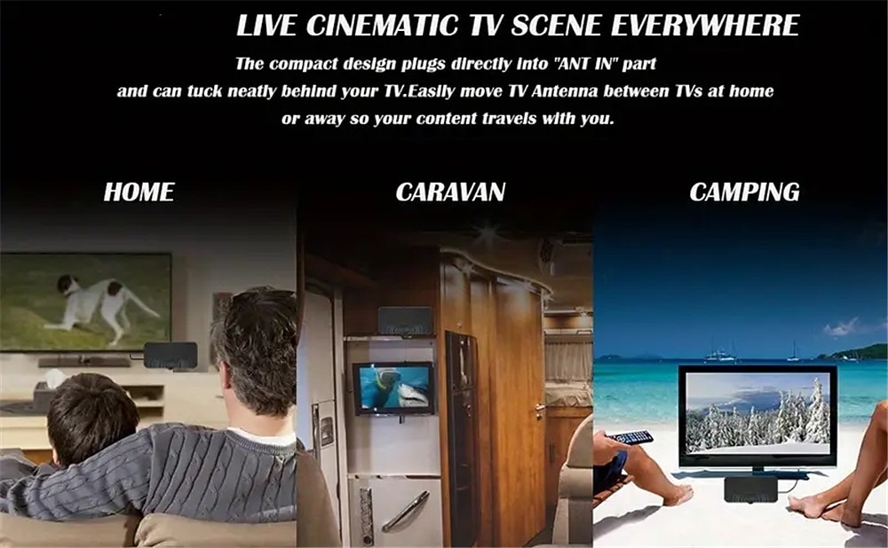 2025年 テレビアンテナ - 2023 屋内増幅型 HD デジタル TV アンテナ、スマートテレビ用 (最長 380 マイル) 4K 1080p およびすべての古いテレビをサポート - 超薄型スマートスイッチアンプ信号ブースター - 18 フィート HDTV ケーブル/AC アダプター  コレクション – $10.99 –P3