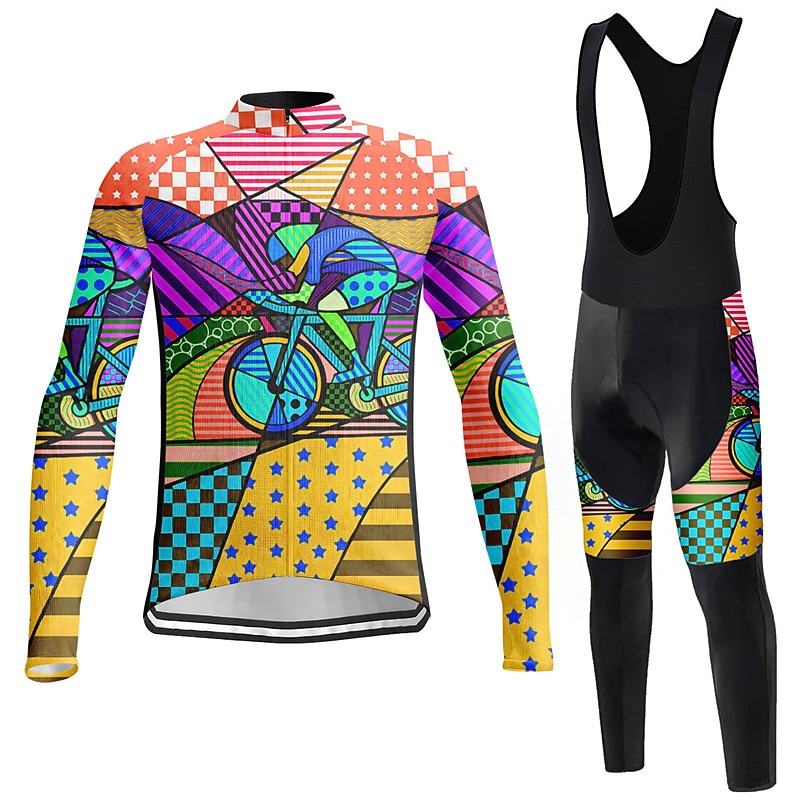 Per uomo Maglia da ciclismo con salopette Manica Lunga Mountain Bike MTB Ciclismo su strada Inverno Autunno Lilla Rosa Blu Grafico Bicicletta Cuscinetto 3D Asciugatura Rapida Tasca Posteriore del 2026 a $25.99 –P14