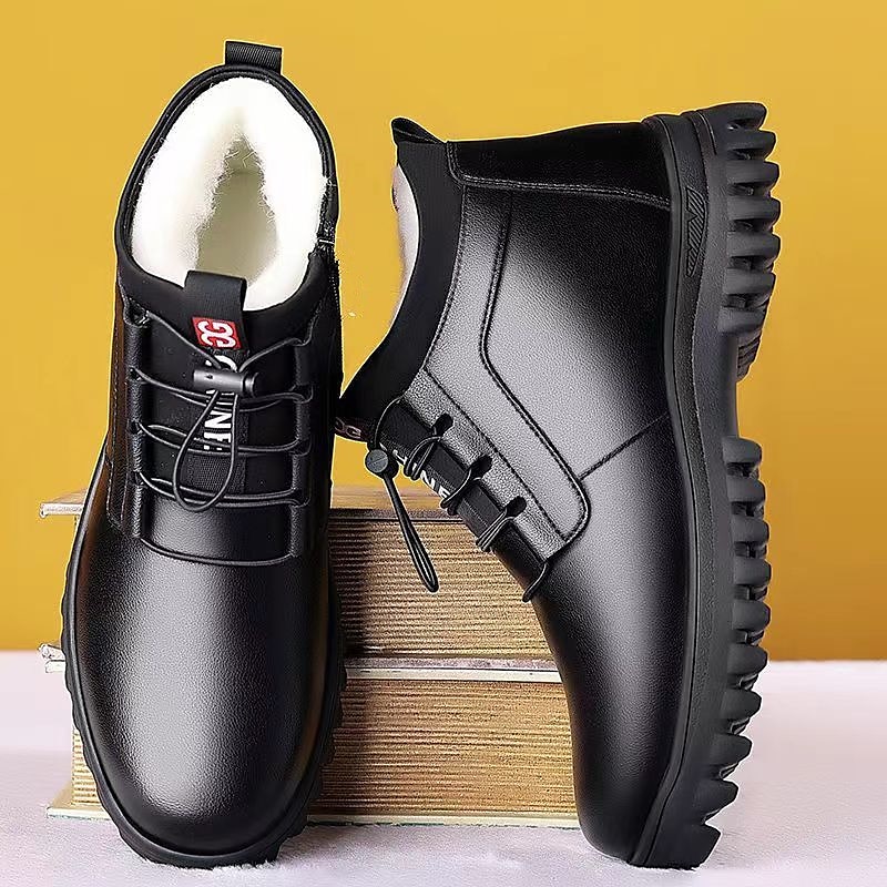 Herren Stiefel Winterstiefel Fleece-Futter Wanderschuhe Geschäftlich Brautkleider schlicht Täglich PU Wasserdicht Warm Stiefeletten / Stiefeletten Schnürsenkel Schwarz Winter 2025 - $32.99 –P6
