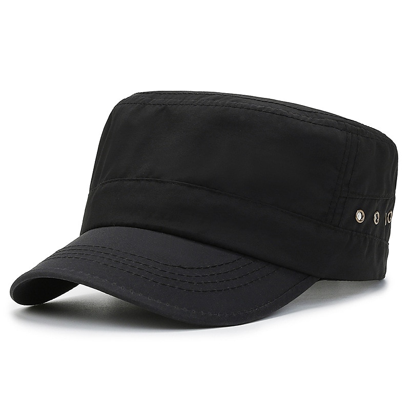 chapéu de cadete boné militar básico todos os dias estilo militar boné caminhoneiro chapéu militar de topo liso clássico boné de beisebol clássico ajustável de 2025 por $15.99 -P4