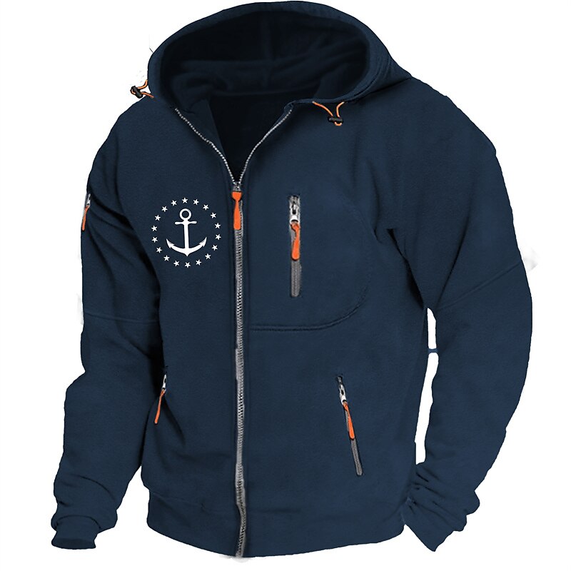 Per uomo Stampe astratte Timone Felpe Manica lunga Felpe Con cappuccio Di tendenza Giornaliero Da mare Per uscire Primavera & Autunno Blu scuro Grigio scuro Grigio Abbigliamento progettista S M L XL del 2025 a $27.99 –P3